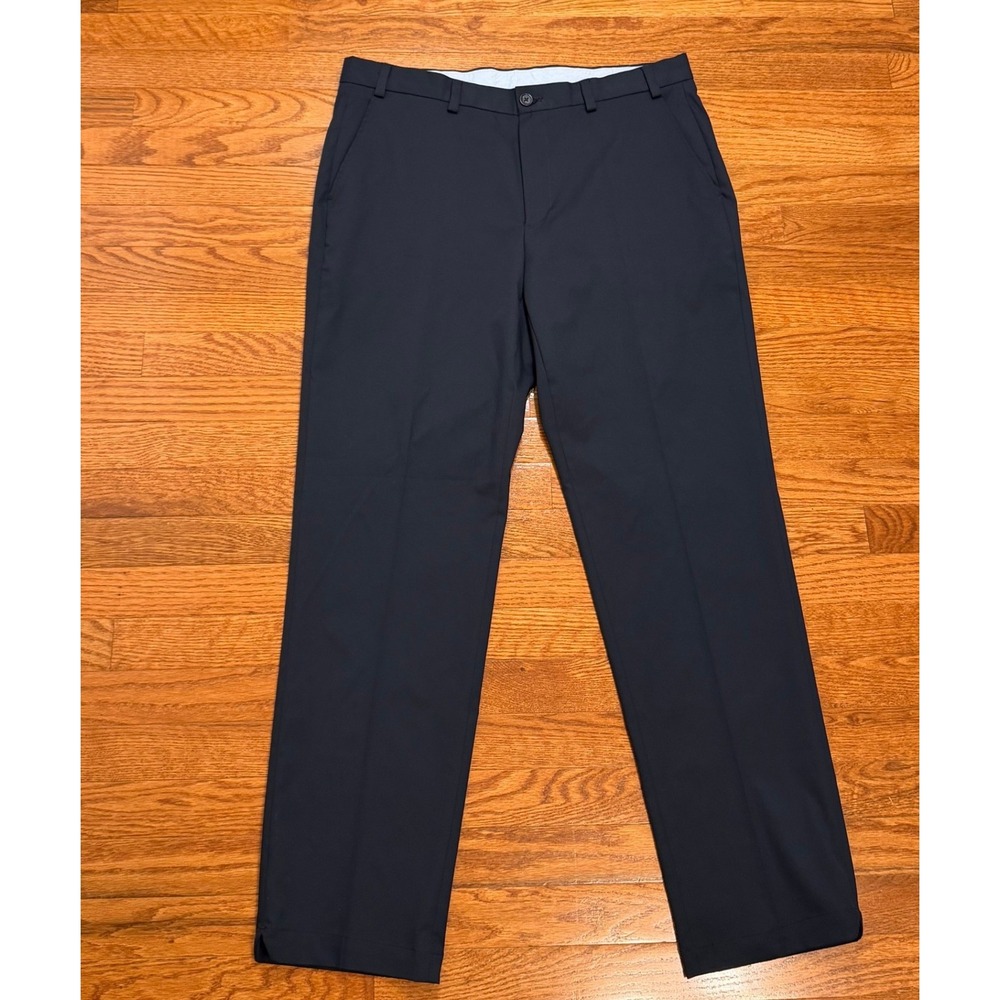 Brooks Brothers Dress Pants Mens 36x32 Navy Blue Flat Performance Polyester
